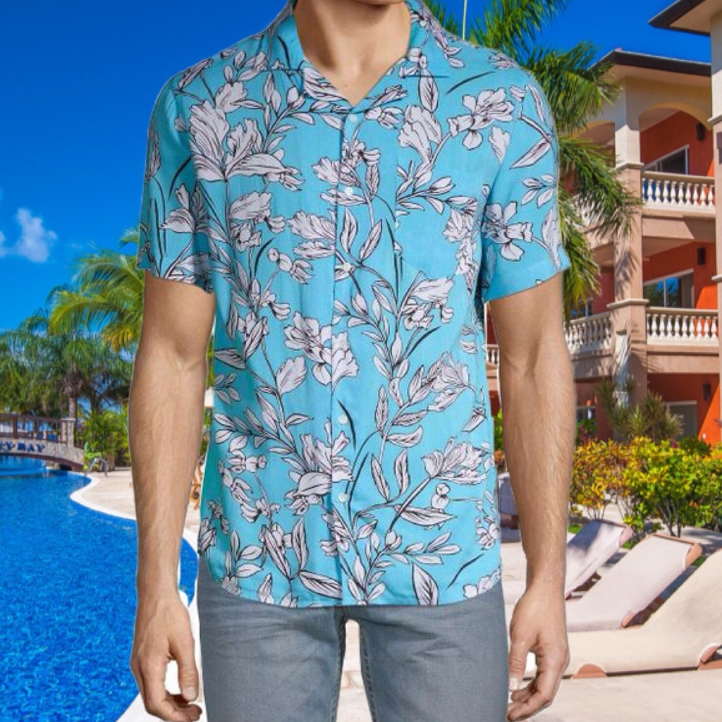 Tropical Printed Button Up Shirt Nwt